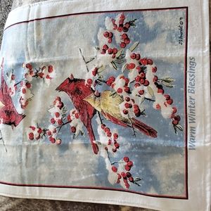 Cardinal winter scene kitchen towels
